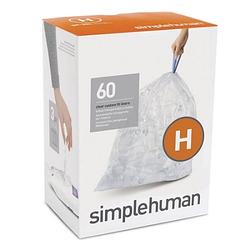 Foto van Simplehuman - afvalzak, code h, 30-35 l, pak van 3x20 stuks, transparant - simplehuman