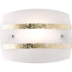 Foto van Led wandlamp - wandverlichting - trion niki - e27 fitting - rond - mat goud - glas