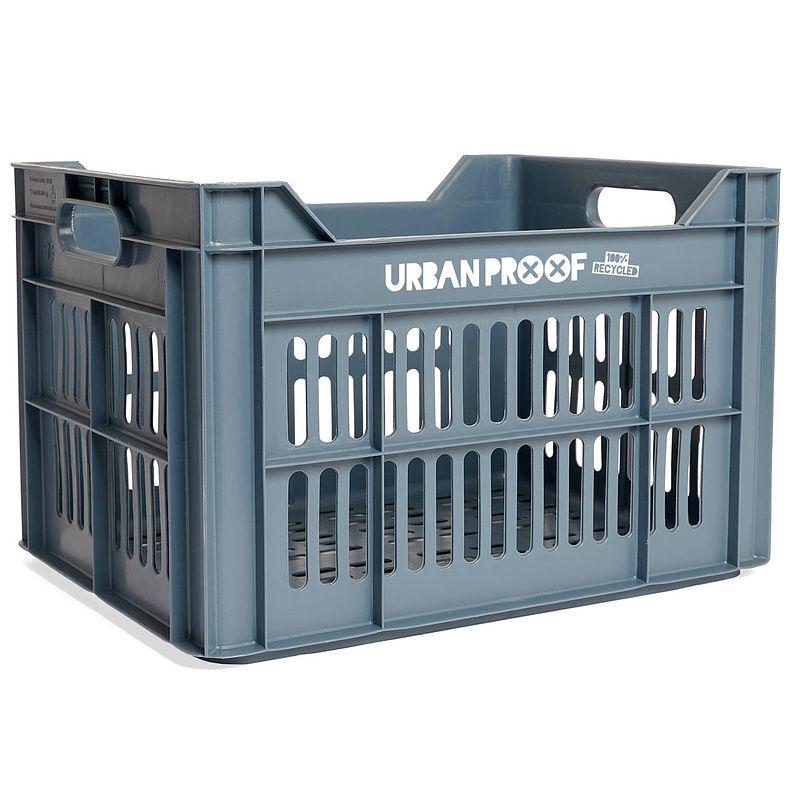 Foto van Urban proof fietskrat recycled kunststof 30l faded blue 40x30x25 cm