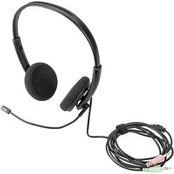 Foto van Digitus da-12202 on ear headset kabel computer stereo zwart ruisonderdrukking (microfoon), noise cancelling volumeregeling, microfoon uitschakelbaar (mute)