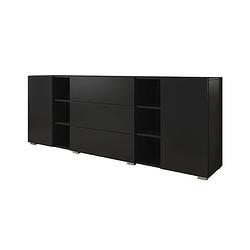 Foto van Meubella dressoir bonzo - mat zwart - 190 cm