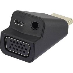 Foto van Renkforce rf-4149768 hdmi / vga adapter [1x hdmi-stekker - 1x vga-bus, jackplug female 3,5 mm] zwart