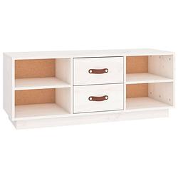 Foto van The living store televisiemeubel grenenhout - tv-kast - 100x34x40 cm - wit