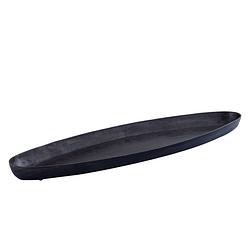 Foto van Ptmd yaren black alu oval bowl with border large