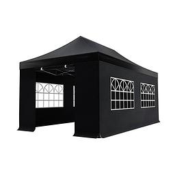 Foto van Easy up 3x6m zwart 30mm (aluminium buizen) semi prof partytent opvouwbaar