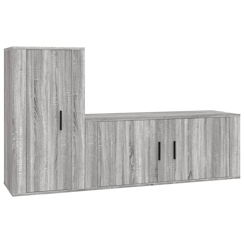 Foto van The living store tv-meubelset - grijs sonoma eiken - 100 x 34.5 x 40 cm en 40 x 34.5 x 80 cm