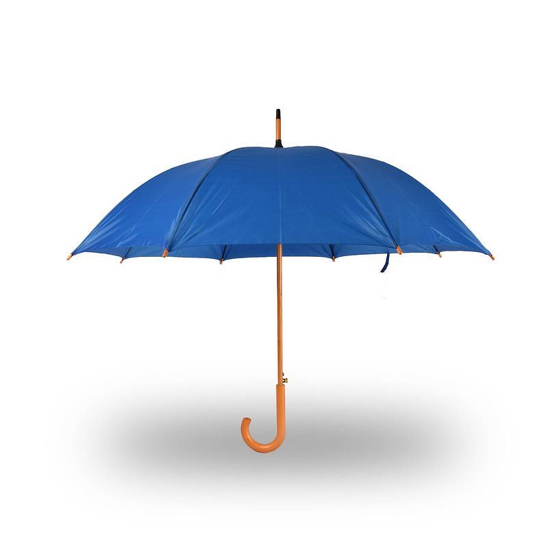 Foto van Paraplu blauw stormparaplu polyester automatische paraplu 395g stevige paraplu opvouwbare paraplu houten