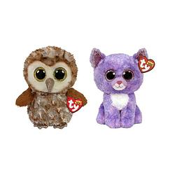 Foto van Ty - knuffel - beanie buddy - percy owl & cassidy cat