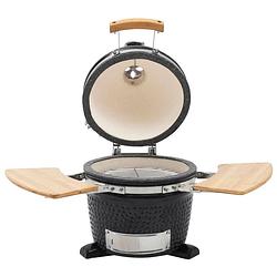 Foto van The living store kamado smoker - keramiek - 27 cm doorsnede - ingebouwde thermometer