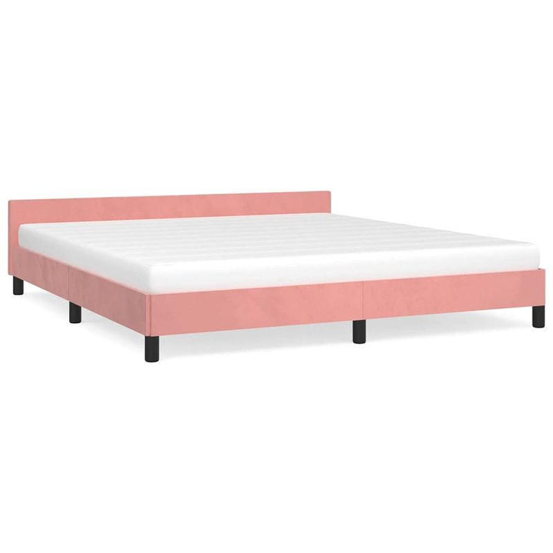 Foto van Vidaxl bedframe met hoofdeinde fluweel roze 160x200 cm