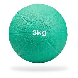 Foto van Matchu sports medicine ball 3kg - groen - ø 21cm - massief rubber