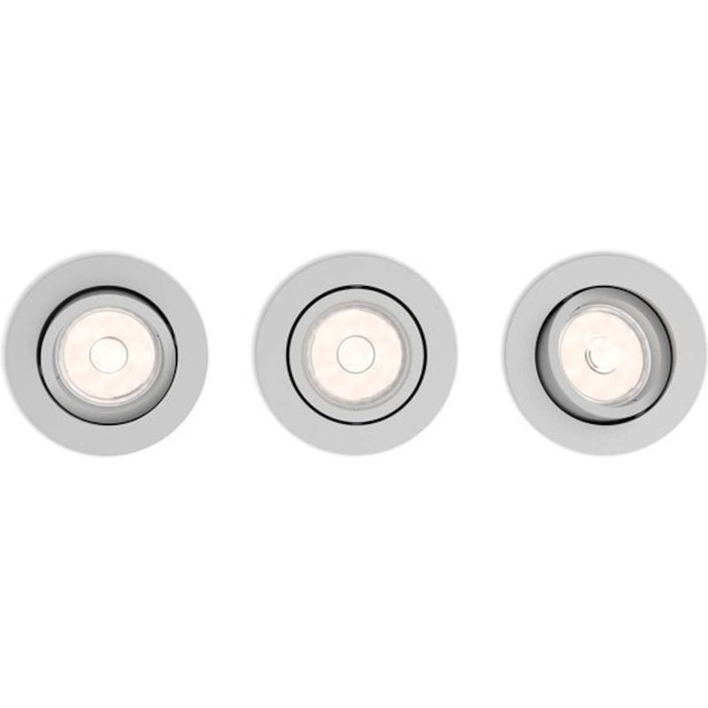 Foto van Philips myliving 5018387p0 - 3x verzonken spot grijs gu10 led 4,6 w