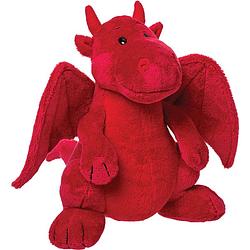 Foto van Pluche knuffel dieren draak rood 17 cm - knuffeldier