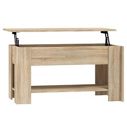 Foto van The living store salontafel lift-top bewerkt hout - 101 x 49 x 52 cm - sonoma eiken