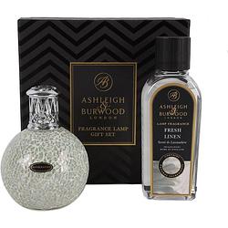 Foto van Ashleigh & burwood - olie fresh linen 250 ml + geurlamp the pearl - gift set