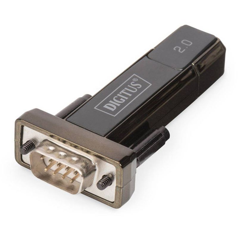 Foto van Digitus usb 2.0, serieel adapter [1x usb-a 2.0 stekker - 1x d-sub stekker 9-polig] da-70167 vergulde steekcontacten, met usb