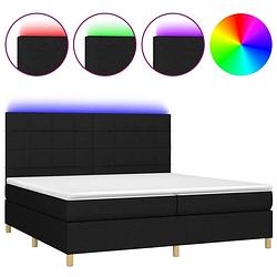 Foto van The living store bed - boxspring - 203 x 200 cm - led - pocketvering matras - huidvriendelijk