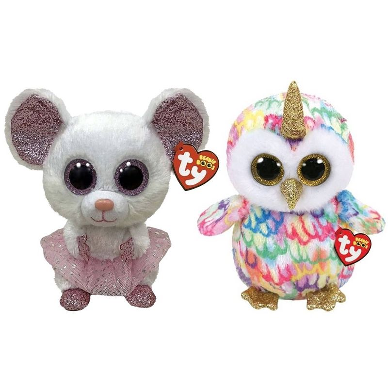 Foto van Ty - knuffel - beanie buddy - nina mouse & enchanted owl