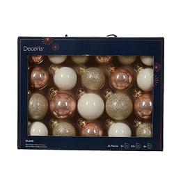 Foto van Decoris - kerstbal glas d7 cm parel ass 21st kerst