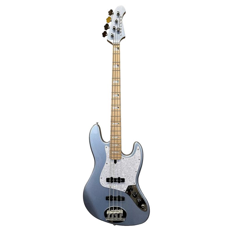 Foto van Lakland skyline 44-60 custom ice blue metallic gloss elektrische basgitaar