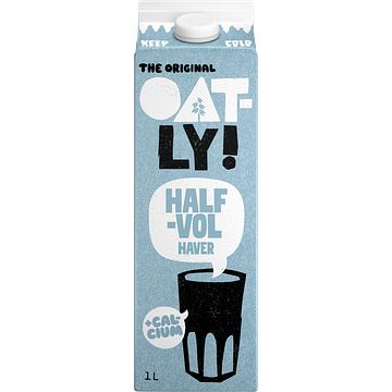 Foto van 2 voor € 3,25 | oatly the original haverdrank halfvol 1l aanbieding bij jumbo