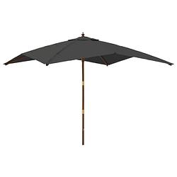 Foto van Vidaxl parasol met houten paal 300x300x273 cm antracietkleurig