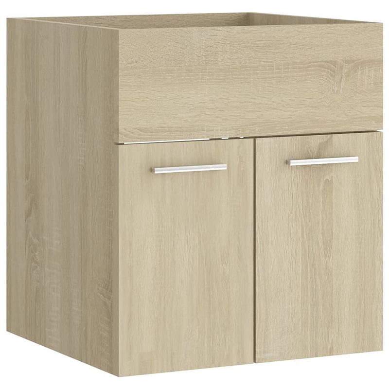 Foto van The living store badkaast - opbergkast met 2 deuren - 41 x 38.5 x 46 cm - sonoma eiken