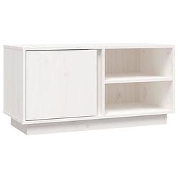 Foto van The living store tv-meubel - grenenhout - 80 x 35 x 40.5 cm - wit