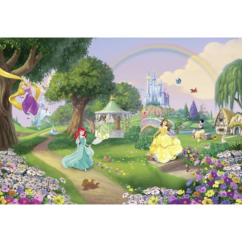 Foto van Komar disney princess rainbow fotobehang 368x254cm 8-delen