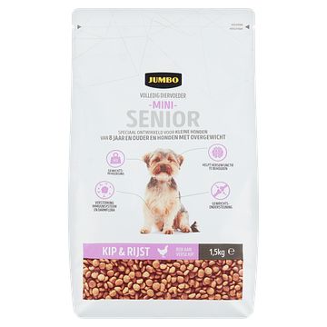 Foto van Jumbo hondenvoer mini senior kip & rijst 1,5kg