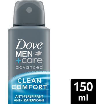 Foto van Dove men+care advanced antitranspirant deodorant spray clean comfort 150ml bij jumbo