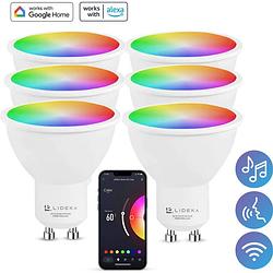 Foto van Lideka® - slimme led smart lampen - spot gu10 - set van 6 - rgbw - google, alexa en siri