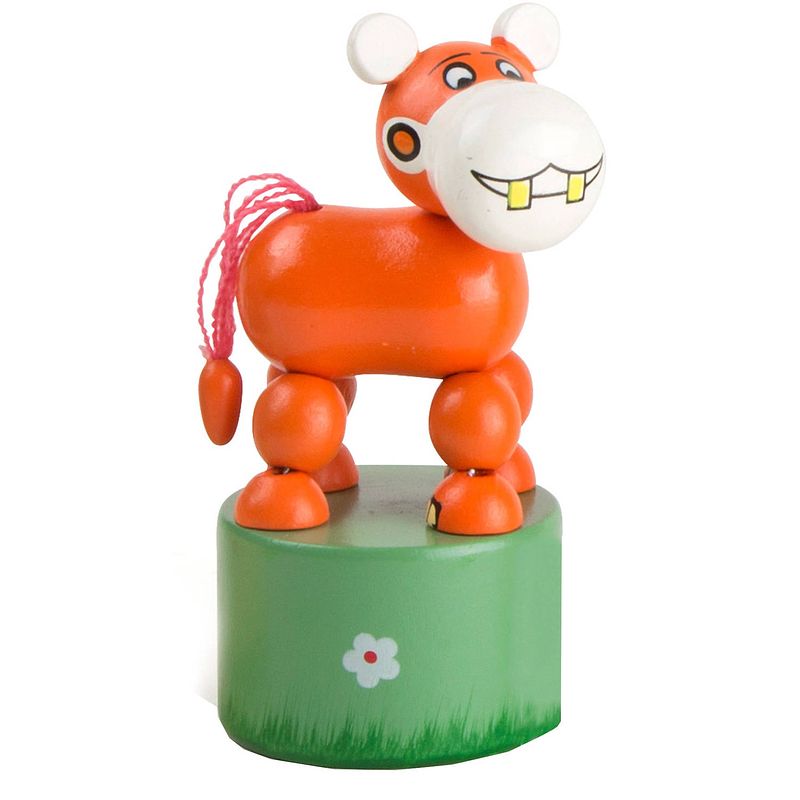 Foto van Small foot drukfiguur nijlpaard oranje 11 cm