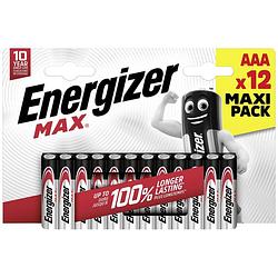 Foto van Aaa batterij (potlood) energizer max alkaline 1.5 v 12 stuk(s)