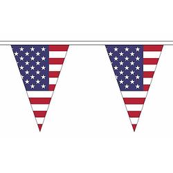 Foto van 3x polyester vlaggenlijn amerika/usa 5 meter - vlaggenlijnen