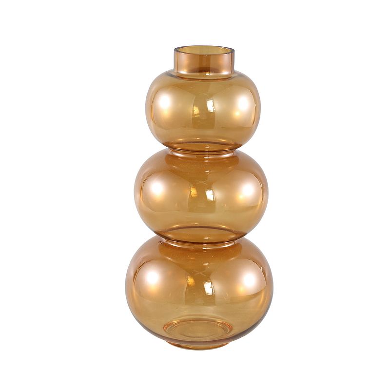 Foto van Ptmd mery brown glass vase three bulbs round