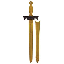 Foto van Middeleeuws ridder verkleed zwaard goud 66 cm - verkleedattributen