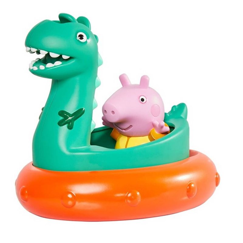 Foto van Tomy badspeelgoed peppa pig dinosaurus 12 cm groen 3-delig