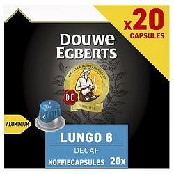 Foto van 2 voor € 8,00 | douwe egberts lungo decaf koffiecups voordeelpak 20 stuks aanbieding bij jumbo