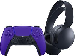 Foto van Sony playstation 5 dualsense controller galactic purple + sony pulse 3d wireless headset