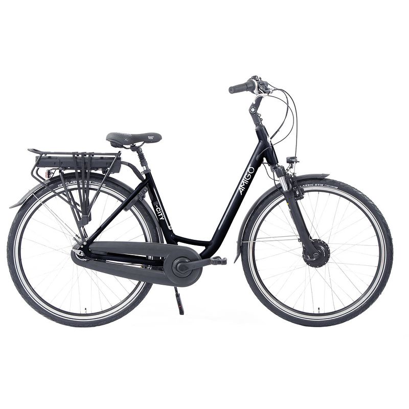 Foto van Amigo elektrische stadsfiets e-city s1 28 inch 48 cm dames 7v rollerbrake zwart