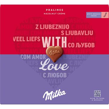 Foto van Milka i love milka chocolade pralines hazelnoot creme 110g bij jumbo