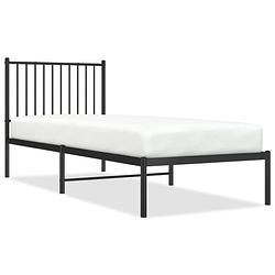 Foto van Vidaxl bedframe met hoofdbord metaal zwart 80x200 cm