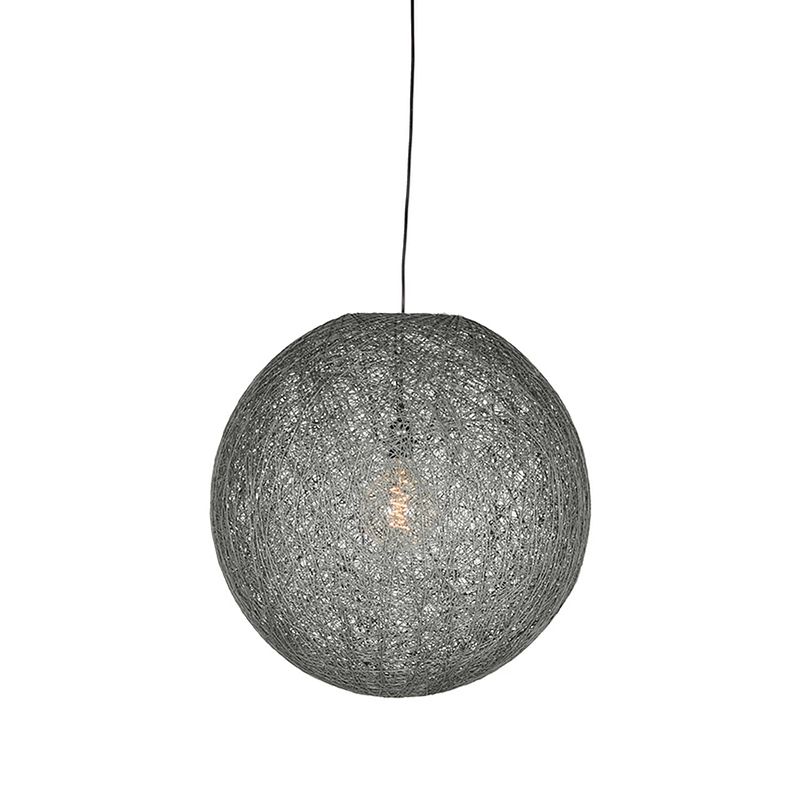 Foto van Label51 hanglamp twist - grijs - vlas - m