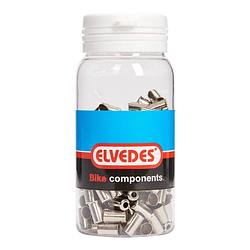 Foto van Elvedes kabelhoedjes messing 5 mm zilver 200 stuks