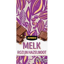 Foto van Jumbo melk rozijn hazelnoot 200g