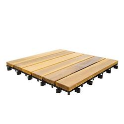 Foto van Set van 10 terrastegels hout kliktegels 30x30cm