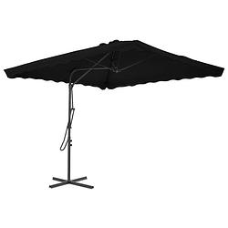 Foto van Vidaxl parasol met stalen paal 250x250x230 cm zwart