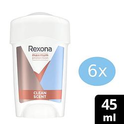 Foto van Rexona® - deodorant vrouw - stick - maximum protection clean scent -6 x 45 ml - voordeelverpakking