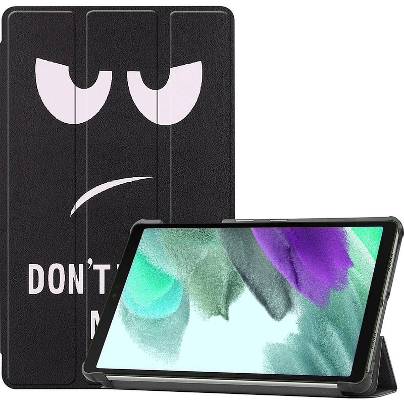 Foto van Basey samsung galaxy tab a7 lite hoesje kunstleer hoes case cover - don'st touch me